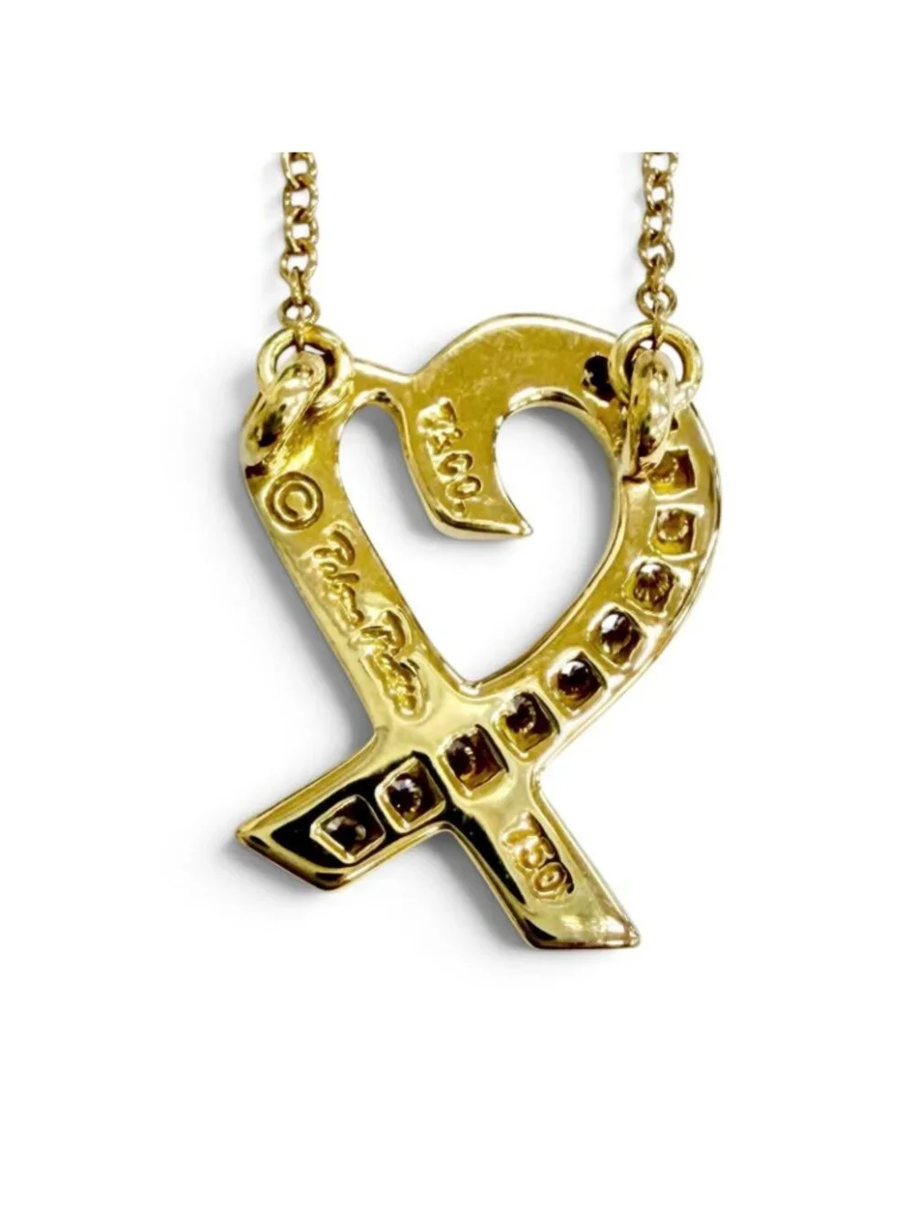 Tiffany & Co Paloma Picasso Loving Heart Diamond Pendant 750 Yellow